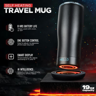 Tazza di caffè riscaldata personalizzata con schermo a LED Temperatura autoadattabile per una bevanda diretta conveniente per auto di viaggio