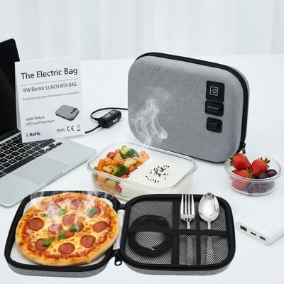Sacchetto di riscaldamento alimentare portatile progettato per sacchetti piatti Bento Box e sandwich con guscio resistente e alimentazione USB