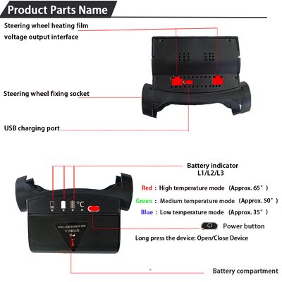 Commercio all'ingrosso Graphene Heated Steering Wheel Cover Cuoio a riscaldamento rapido con protezione da surriscaldamento, impostazione di presa antiscivolo