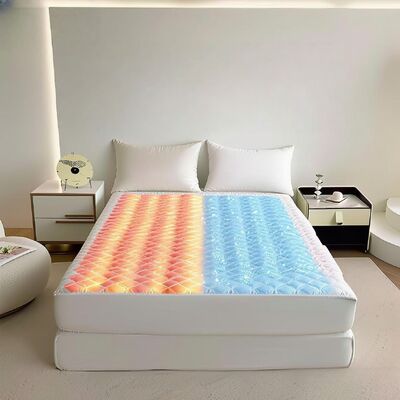 600TC di lusso di cotone di bambù doppia zona controllo della temperatura tappetino da letto intelligente con sistema di raffreddamento silenzioso e calore delicato