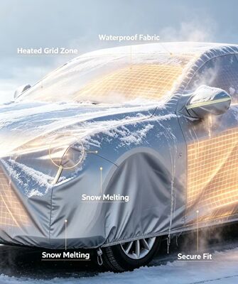 Cappuccio riscaldante flessibile per auto che offre riscaldamento e protezione da neve, gelo e temperature sotto zero per vari tipi di veicoli