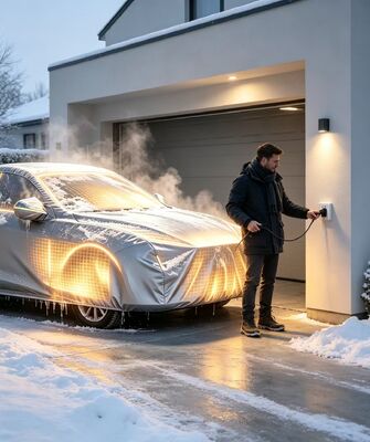 Cappa riscaldante per auto progettata per adattarsi perfettamente ai vani motore dei veicoli, garantendo una distribuzione uniforme del calore e protezione