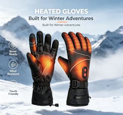 Guanti riscaldati elettrici, guanti riscaldanti a batteria con foglio di grafene da 5V, guanti termici caldi antivento impermeabili regolabili da 40-65℃ per sci, ciclismo, campeggio, lavoro