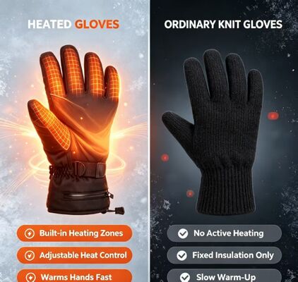 Guanti riscaldati elettrici, guanti riscaldanti a batteria con foglio di grafene da 5V, guanti termici caldi antivento impermeabili regolabili da 40-65℃ per sci, ciclismo, campeggio, lavoro