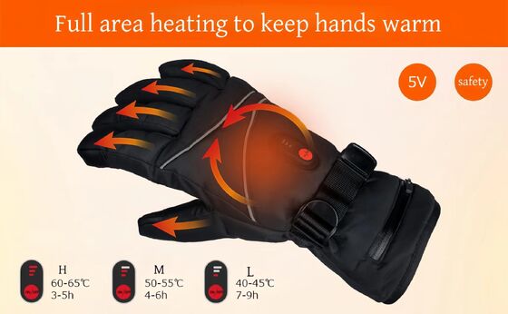 Guantoni elettrici a batteria Guantoni di riscaldamento termico al grafene Guantoni regolabili a 40-65°C Windproof Waterproof Heated Hand Warmers Unisex Guantoni invernali per sci Ciclismo Motocicletta Sport all'aperto