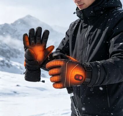 Guanti elettrici riscaldati Grafene riscaldamento rapido, temperatura regolabile riscaldatori termici impermeabili, logo e confezione personalizzati disponibili