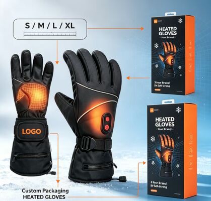 Guanti elettrici riscaldati Grafene riscaldamento rapido, temperatura regolabile riscaldatori termici impermeabili, logo e confezione personalizzati disponibili