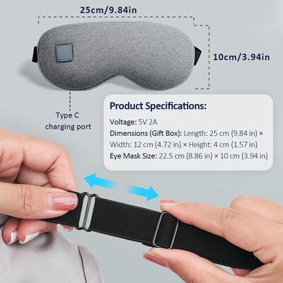 Maschera per gli occhi riscaldata a temperatura regolabile. Super Soft PU Portatile Maschera per gli occhi riscaldata velocemente Batteria da 1000mAh per alleviare la stanchezza degli occhi.