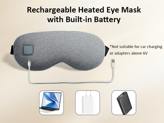 Maschera per gli occhi riscaldata a temperatura regolabile. Super Soft PU Portatile Maschera per gli occhi riscaldata velocemente Batteria da 1000mAh per alleviare la stanchezza degli occhi.