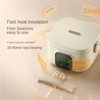 Pasteurizzazione Scatola da pranzo elettrica riscaldata USB alimentato, 500 ml 304 Acciaio inossidabile contenitore di riscaldamento alimentare, controllo di temperatura multi