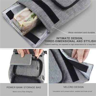 Soluzione di riscaldamento alimentare on-the-go USB impermeabile riscaldato per il pranzo riscaldatore, rimovibile per la ricarica e completamente lavabile, impermeabile a 3 livelli 50-59°C Calore per viaggi, scuole e picnic all'aperto