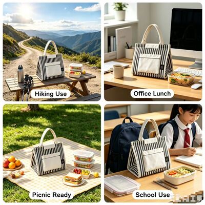 Borsa Termica Portatile Riscaldabile USB, Scaldavivande Elettrico a Riscaldamento Rapido con 3 Modalità di Temperatura, Leggera Borsa Termica da 0.295KG per Ufficio, Scuola e Esterni