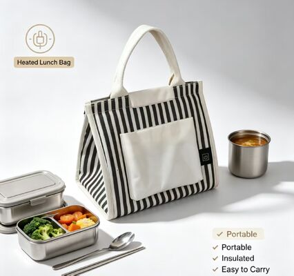 Scalda cibo da asporto, noodles e bistecche senza microonde — Borsa termica riscaldata alimentata via USB, 3 modalità di temperatura, borsa termica impermeabile