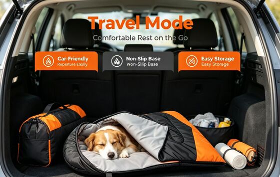 Sacchetto da letto per cani riscaldato resistente all'acqua e a prova di graffi, con regolazione di temperatura a 3 livelli, sacchetto da letto per animali da compagnia in poliestere resistente per diverse razze di cani, con montatura in cotone cavo per il vento invernale