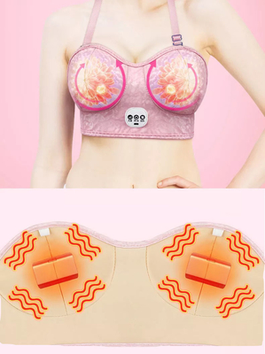 Reggiseno per massaggio al seno elettrico USB, materiale in pelle PU con reggiseno riscaldato elettrico ODM