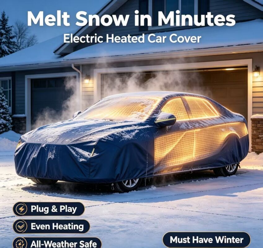 Copri-cofano riscaldante per auto con facile installazione e rimozione, progettato per un uso ripetuto e protezione da neve, gelo e pioggia leggera