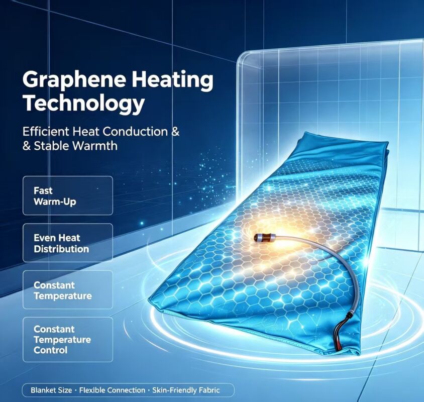 Tappetino riscaldante elettrico con elemento riscaldante in grafene che garantisce una rapida e uniforme distribuzione del calore su tutto il tappetino per il comfort termico