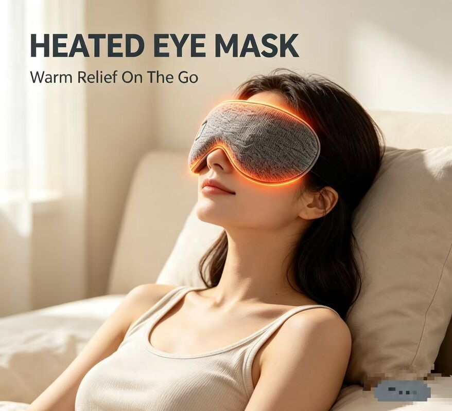 Maschera per gli occhi riscaldata a temperatura regolabile. Super Soft PU Portatile Maschera per gli occhi riscaldata velocemente Batteria da 1000mAh per alleviare la stanchezza degli occhi.