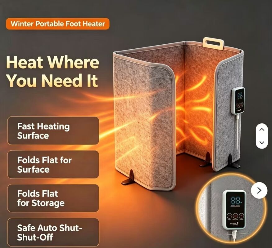 Piastra Riscaldante Elettrica Personalizzata Riscaldata Antivento Calda 220V 165W, Tappetino Riscaldante per Piedi Impermeabile Regolabile a 3 Velocità per Riscaldamento Interno