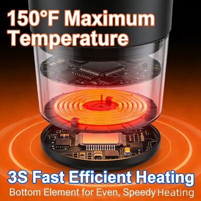 Odm Smart Mug 2 con Controllo della Temperatura, 14-16 Oz, Tazza da Caffè Auto-Riscaldante con Batteria da 80 Minuti e Design Migliorato, Nero