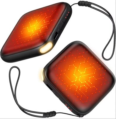 riscaldatori a mano ricaricabili da 2 pacchetti di 6000 mAh luce a LED a riscaldamento rapido per garanzia certificata di 1 anno riscaldatore di tasca portatile per esterni