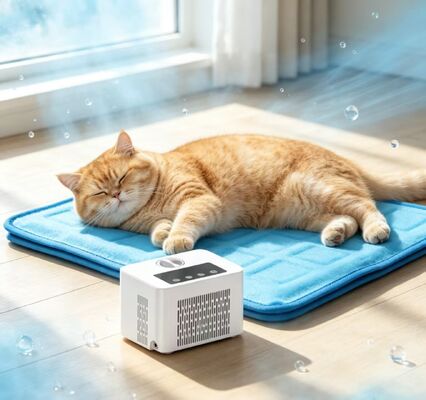 Pad di raffreddamento intelligente per letti per animali domestici con tecnologia fisica di raffreddamento con acqua che mantiene una superficie fredda stabile e duratura per gli animali domestici