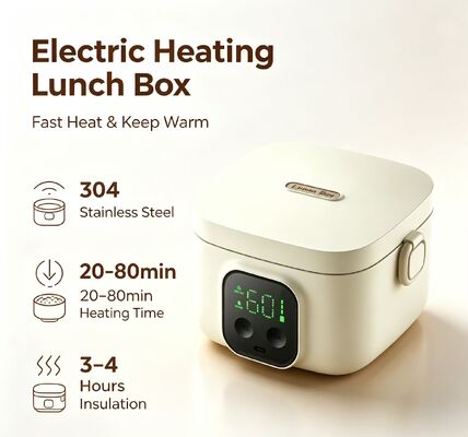 USB Electric Heating Lunch Box, 304 Stainless Steel Portable Food Warmer, 500ml Temperatura regolabile contenitore di riscaldamento alimentare, Isolamento 3-4H per picnic campeggio viaggi su strada