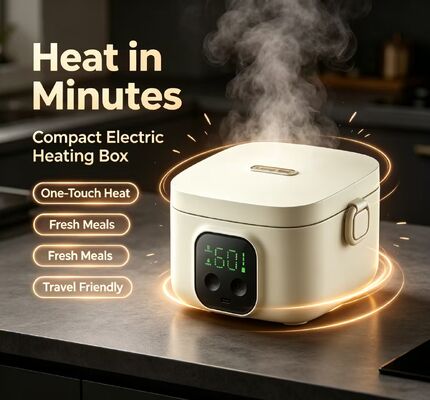 Pasteurizzazione Scatola da pranzo elettrica riscaldata USB alimentato, 500 ml 304 Acciaio inossidabile contenitore di riscaldamento alimentare, controllo di temperatura multi