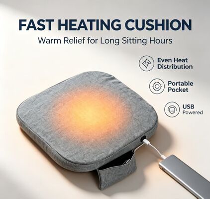 Graphene Cushion di sedile riscaldato 45×45cm 3cm Spessore di lino di cotone USB 3 velocità regolazione della temperatura Pad di riscaldamento per la casa Auto ufficio Caldo supporto cintura gluteale
