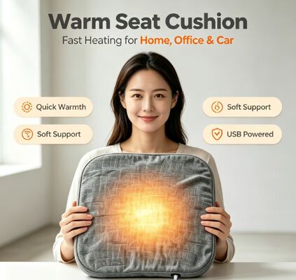 cuscino di riscaldamento in grafene leggero di 3 cm di spessore, pad di riscaldamento USB a 3 velocità, adatto a diverse sedie domestiche e di ufficio