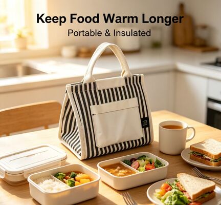OEM/ODM Wholesale Portable Heated Lunch Bag USB 5V Electric Food Warmer, certificato CE FCC ROHS, logo e confezione personalizzati disponibili