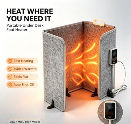 Pad elettrico riscaldato caldaia piedi, resistente al vento impermeabile 3 velocità controllo della temperatura 53 * 97cm personalizzabile 220V caldaia piastra per l'uso in inverno ufficio domestico