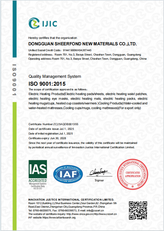 Cina Dongguan Sheerfond New Materials Co., Ltd. Certificazioni